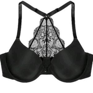 Wacoal Black Bra with lace back. SIZE 36DD